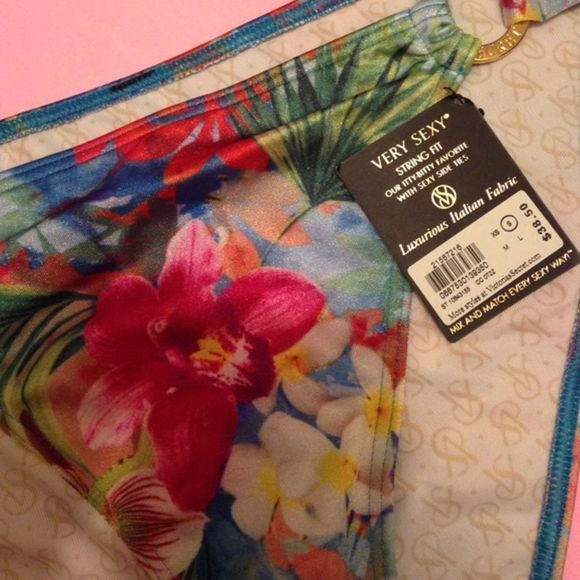 NWT Victoria's Secret bikini bottom Orchid floral - Picture 2 of 3